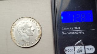 50 CVOS PLATA ALFONSO XII 1885 EBC!