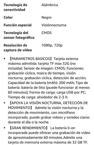 Mini Camara Vision Nocturna