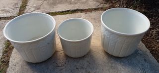 Juego maceteros blancos