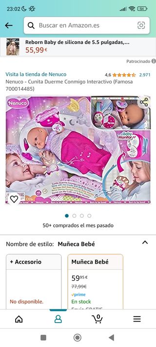 Cuna de colecho de Nenuco interactiva