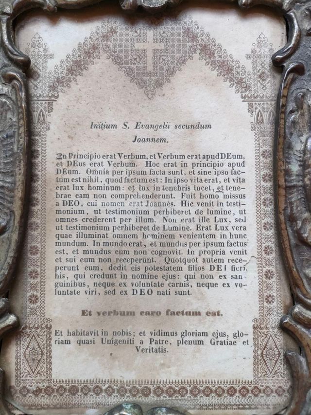 Prezioso cartagloria sec XIX con testo in latino