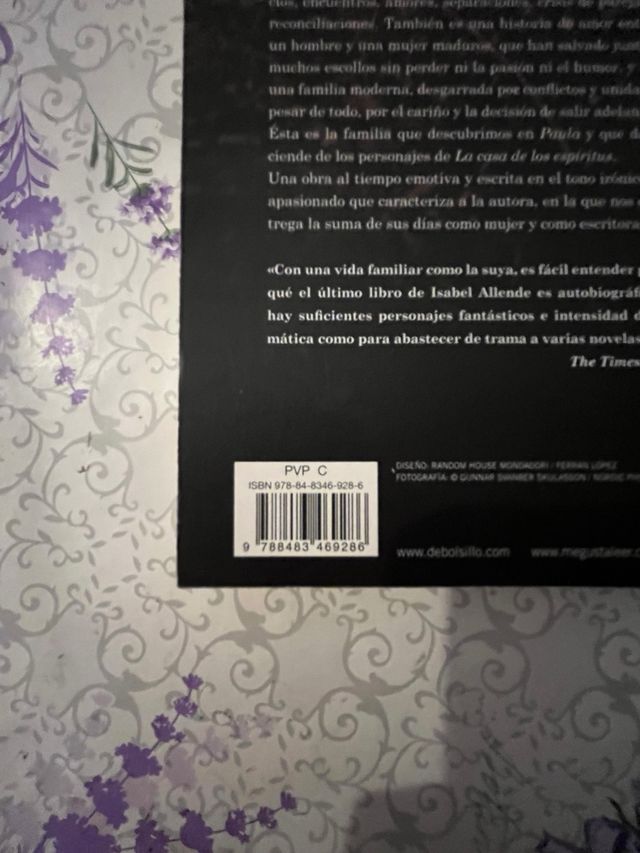 Libro “La suma de los días” de Isabel Allende