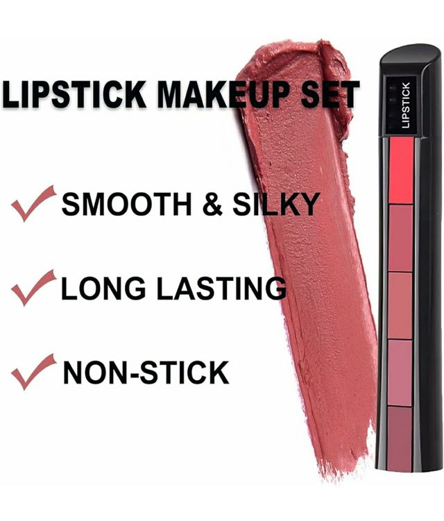 Lápiz labial pintalabios 5 colores rojo mate larga