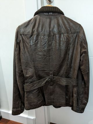 Cazadora de cuero marrón talla M