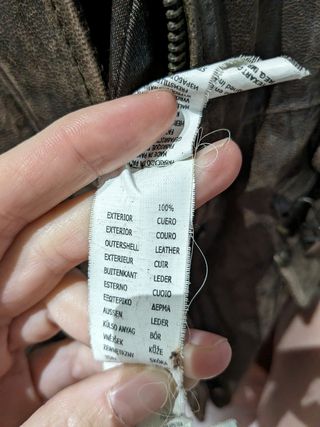 Cazadora de cuero marrón talla M