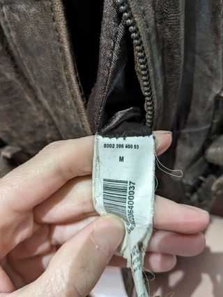 Cazadora de cuero marrón talla M