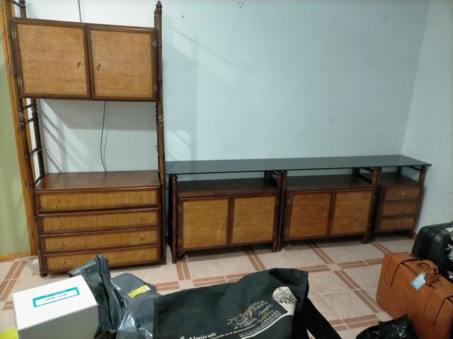 Muebles conjunto modular madera 7 piezas