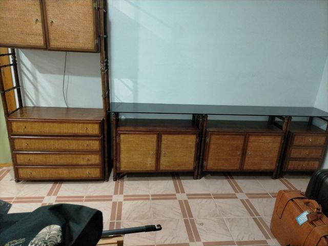 Muebles conjunto modular madera 7 piezas