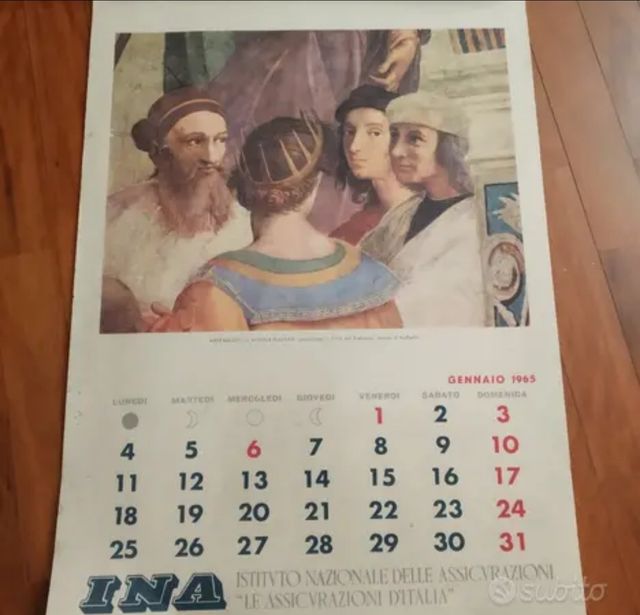 Calendario vintage 1965