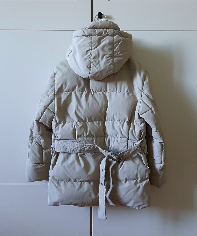 Piumino imbottito parka bambino beige