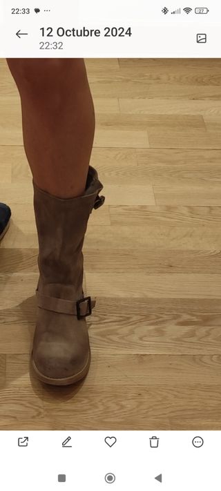 Botas piel serraje talla 37