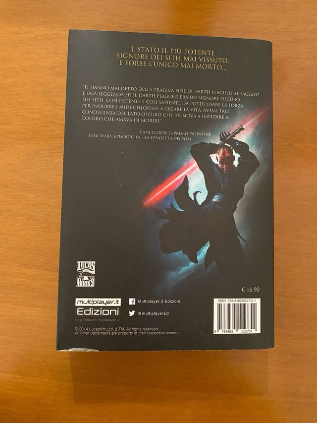 romanzo star wars darth plagues italiano