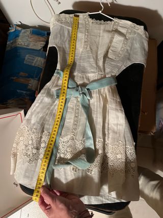 faldón bebé encaje antiguo