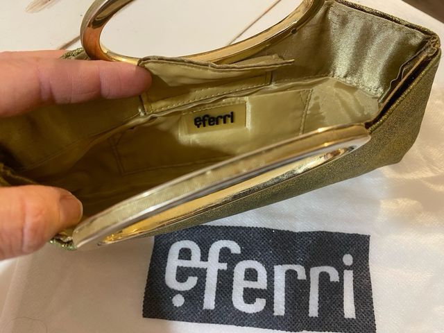 Pochette cerimonia oro glitter