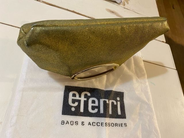 Pochette cerimonia oro glitter