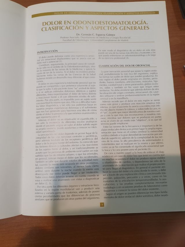 Infecciones y dolor en Odontoestomatolog