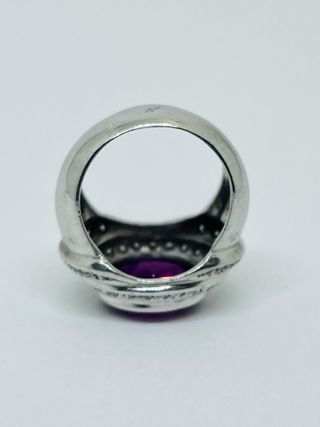 Anillo Oro Blanco 18k Amatista