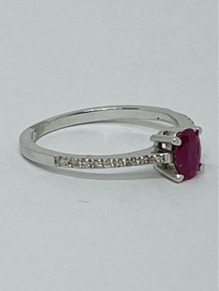 Anillo Oro Blanco 18k Rubí