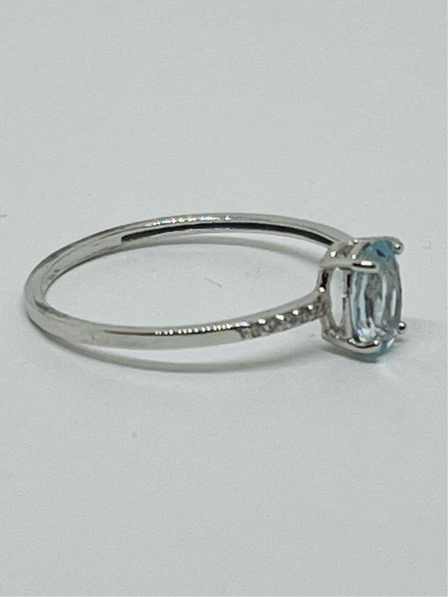 Anillo Oro 18k Agua Marina