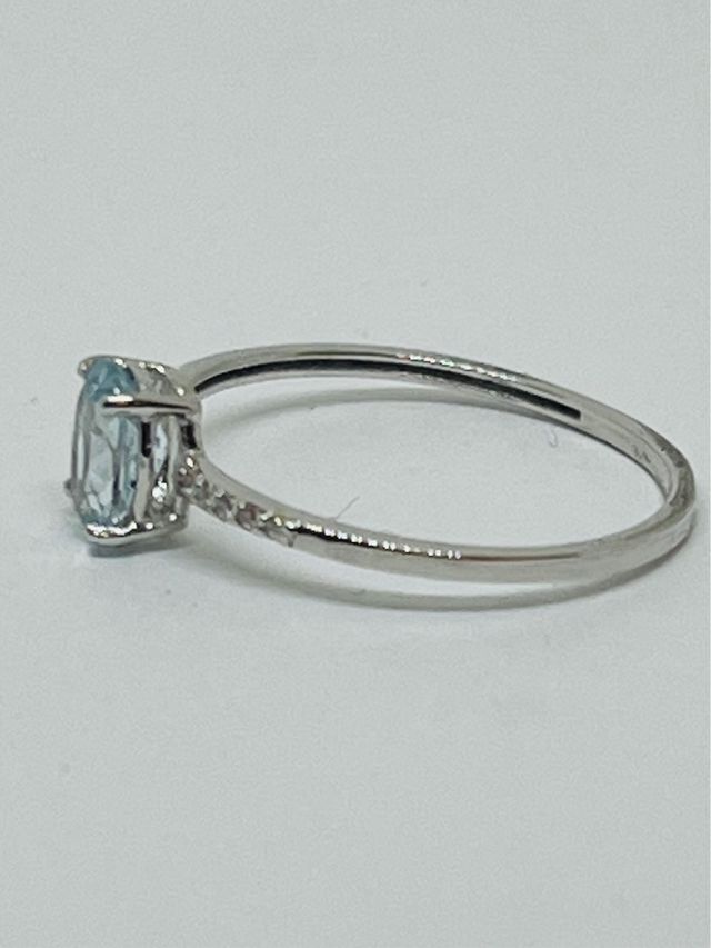 Anillo Oro 18k Agua Marina