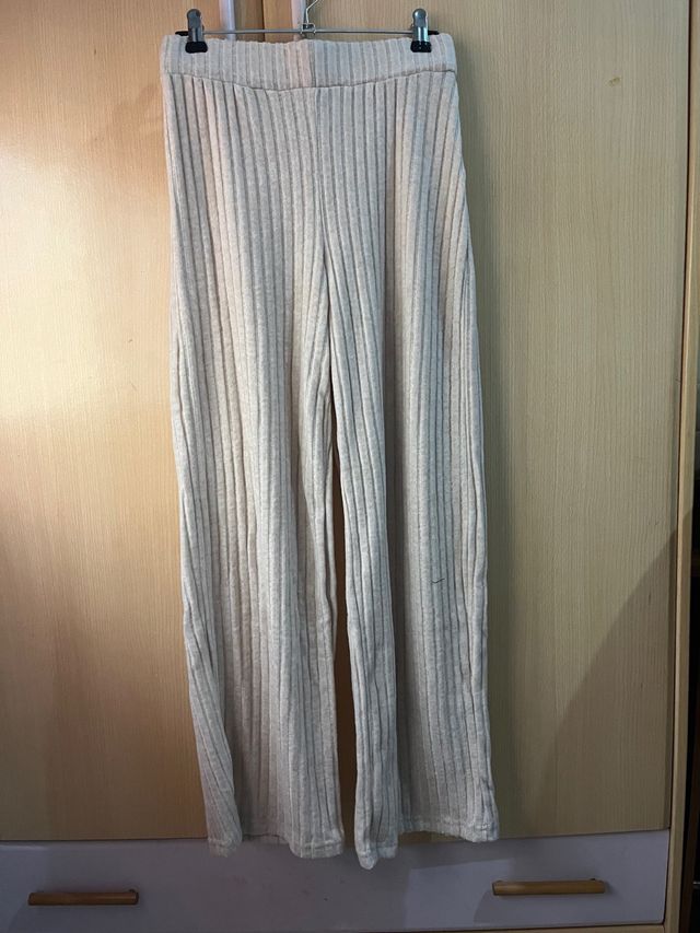 pantalon ancho canalé