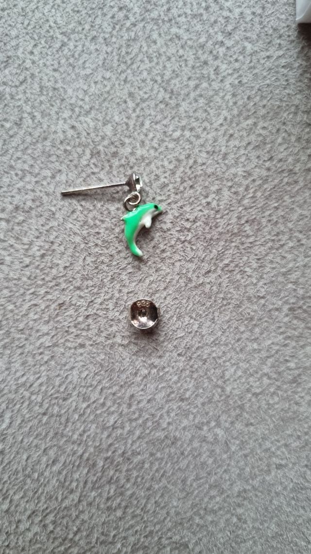 Orecchini pendenti delfino argento 925