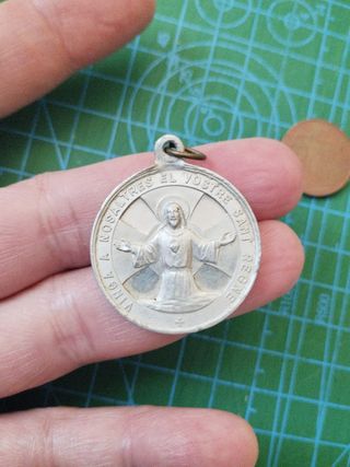 Rara medalla religiosa aluminio a. 50's