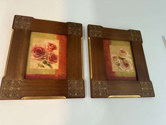 Cuadros vintage  de motivos florales.