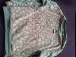 Sudadera polar leopardo rosa -gris, nuevo