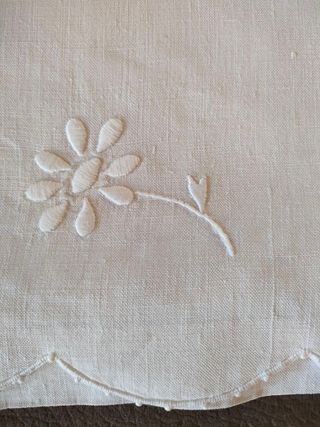 Asciugamano vintage misto lino ricamata