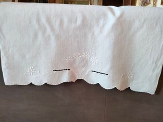 Asciugamano vintage misto lino ricamata