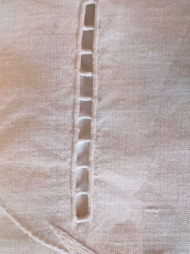 Asciugamano vintage misto lino ricamata