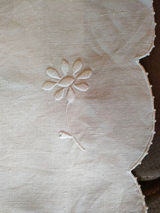 Asciugamano vintage misto lino ricamata