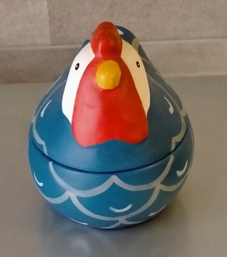 GALLINA in coccio Portaoggetti 