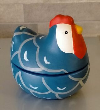 GALLINA in coccio Portaoggetti 
