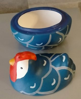 GALLINA in coccio Portaoggetti 