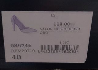Zapatos ante cuplé precio original 119 euros 
