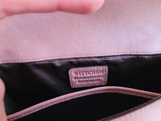 Bolso de hombro, piel auténtica, rosa