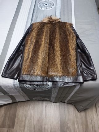 Abrigo cazadora cuero talla XL