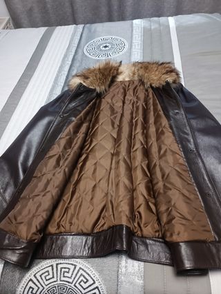 Abrigo cazadora cuero talla XL