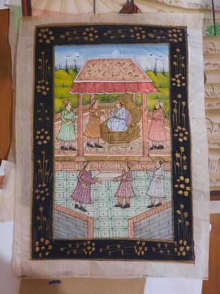 Dipinto su seta orientale batik