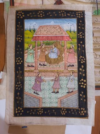 Dipinto su seta orientale batik