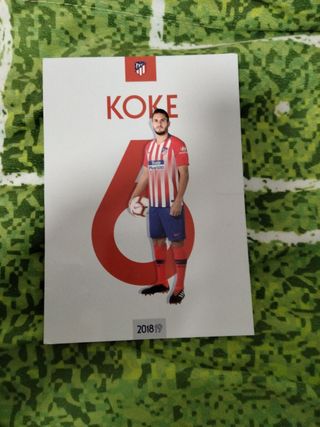 TARJETA POSTAL KOKE ATLÉTICO DE MADRID 