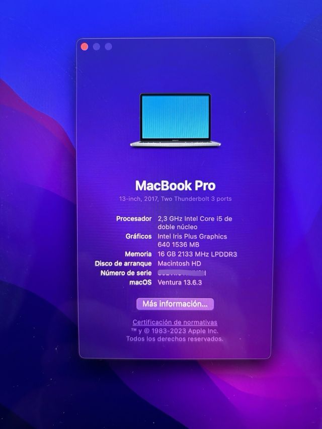 Macbook Pro 13” (2017) BATERÍA NUEVA