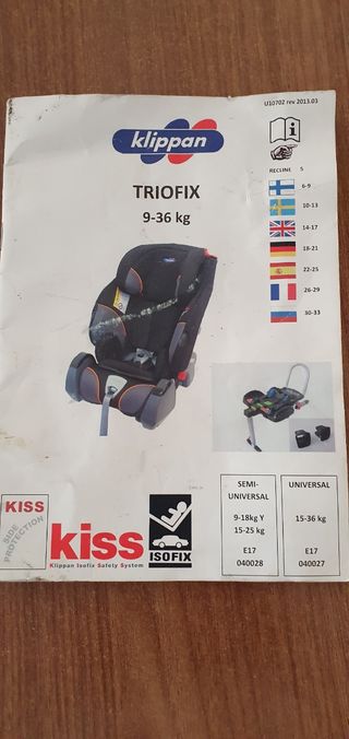 SILLA Y BASE ISOFIX + REGALO OTRA BASE