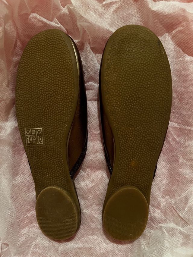 Babuchas vintage de mujer  marrón bronce