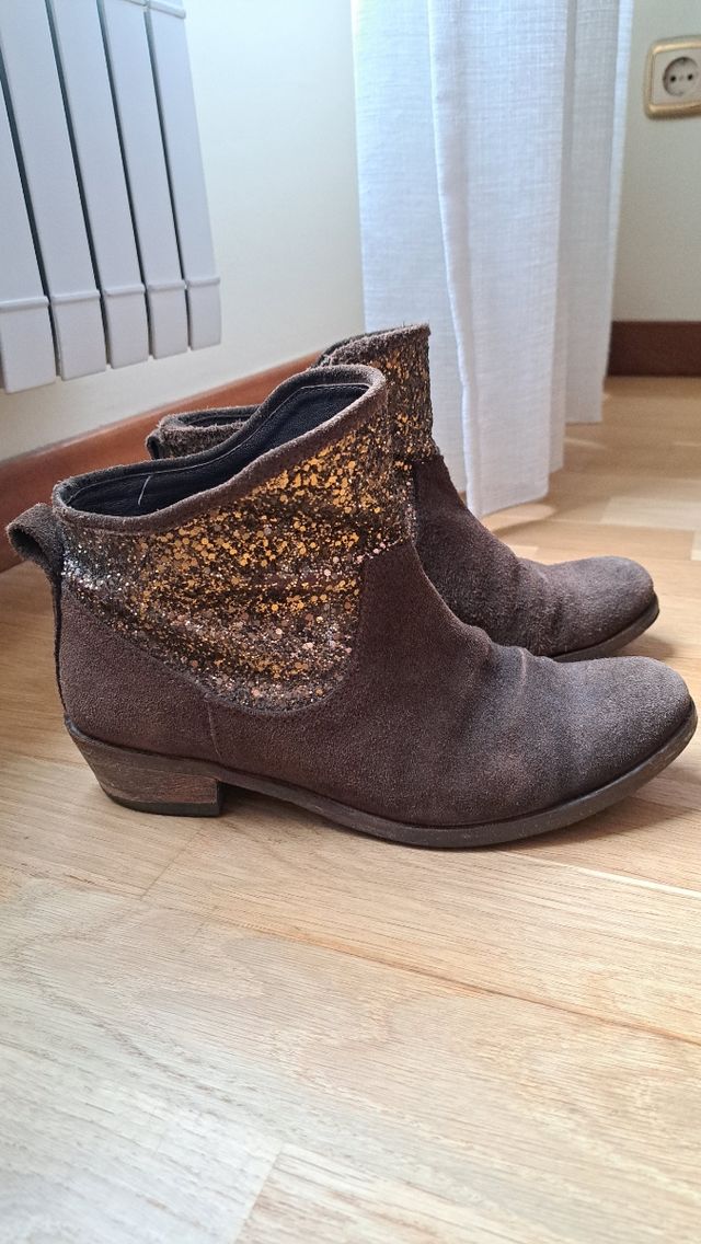 Botines marrones piel