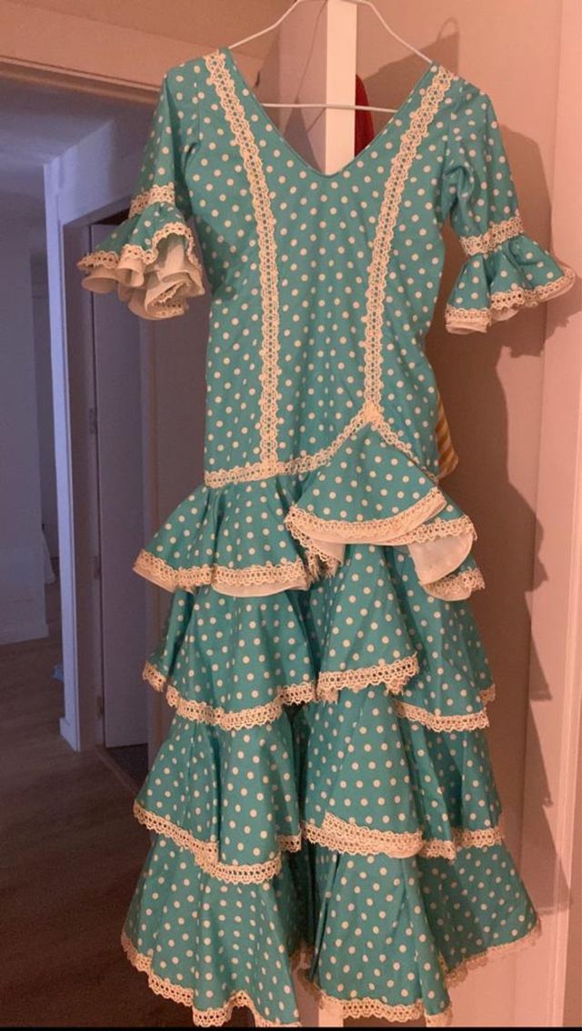 Vestido de gitana verde agua