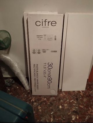 Azulejos blancos cifre caja de 5