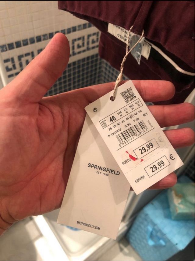 Nuevo! Pantalón Chino Springfield T46 slim